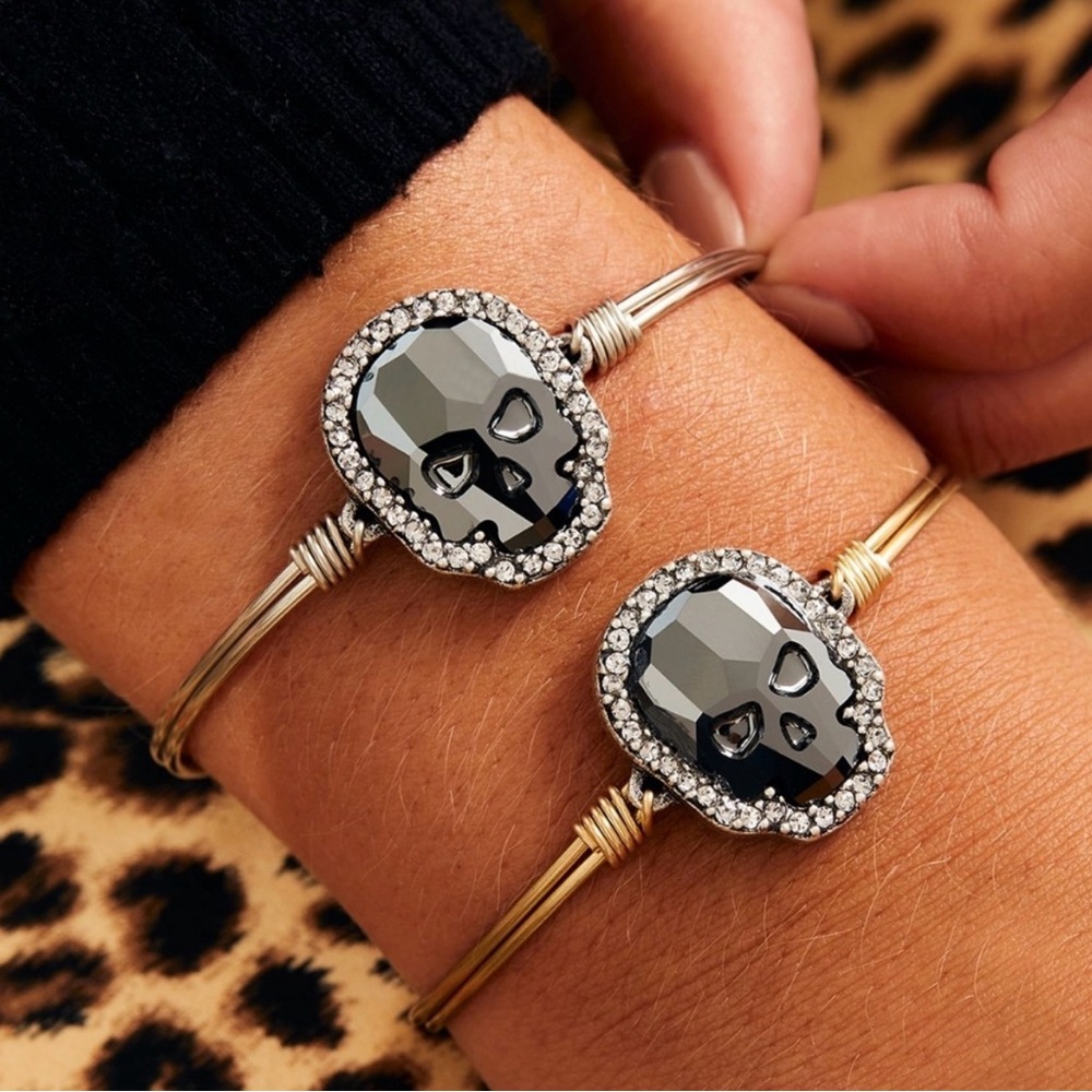 Luca + Danni Crystal Pave Skull Bangle Bracelet